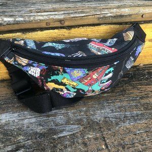 Nicole Miller Fanny Butt Pack London France New York Waist Bag Black Vintage 90s
